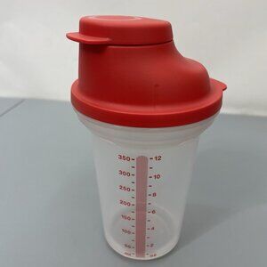 Tupperware All In One Shaker Quick Shake Bottle Container Mixer 12oz Red